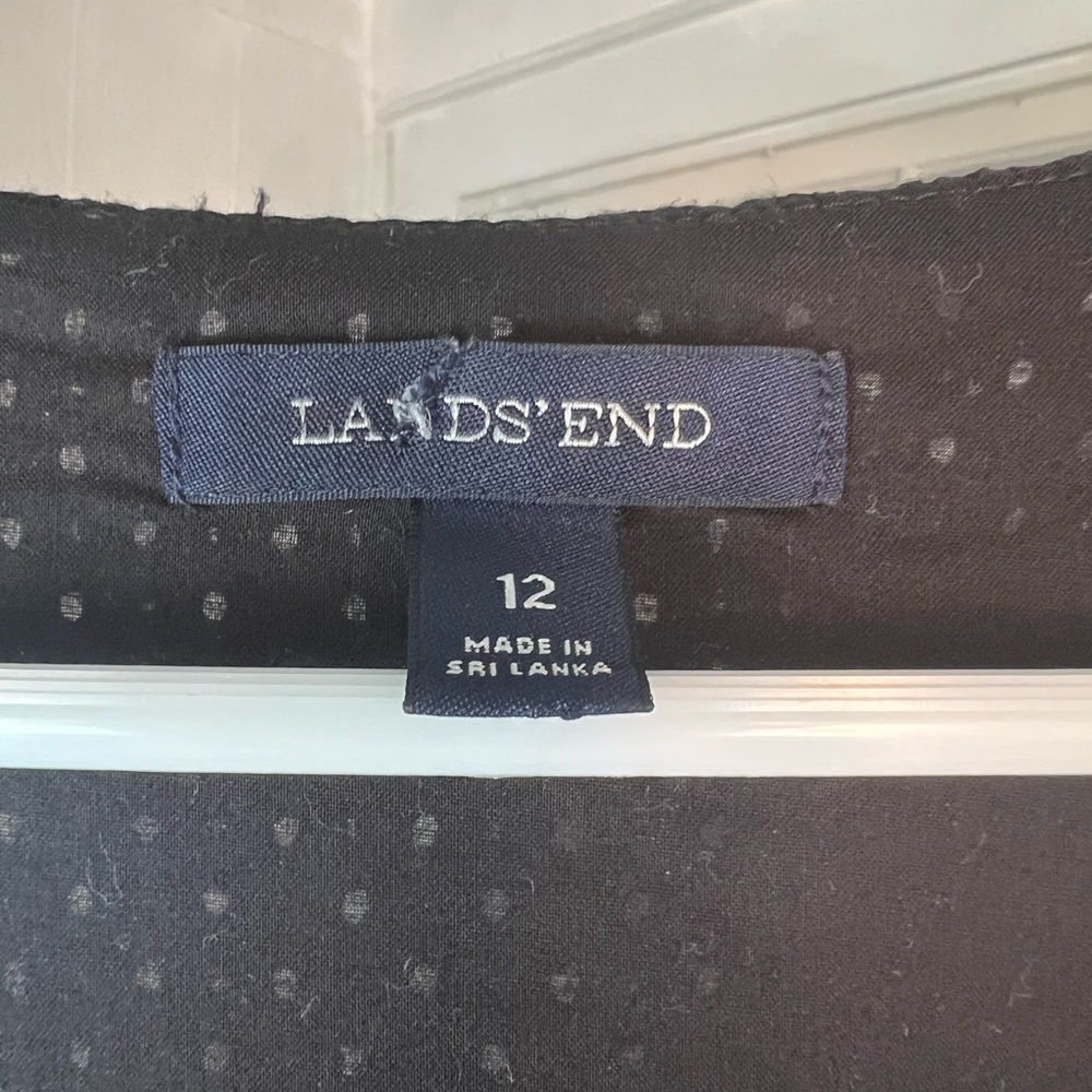 Lands' End Black Cotton Eyelet Midi Dress - Picture 8 of 16